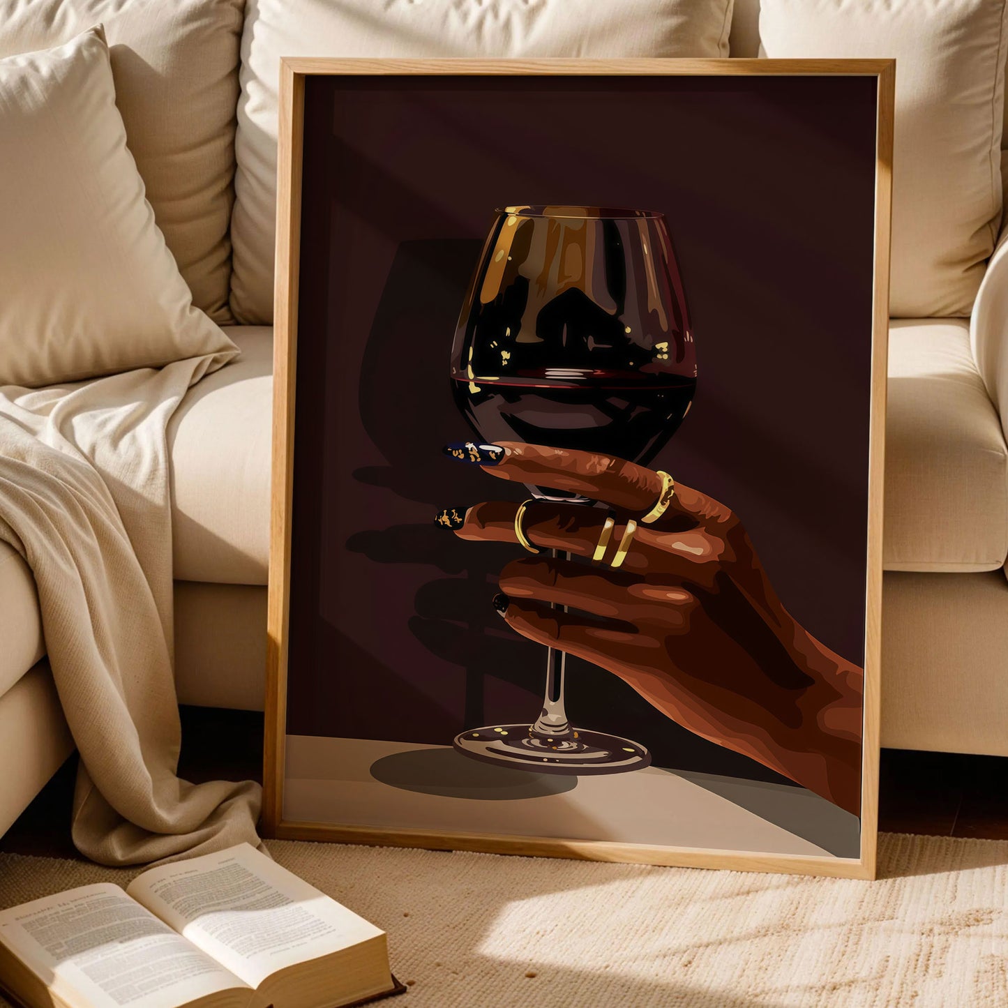 Black Women Wine Art Print