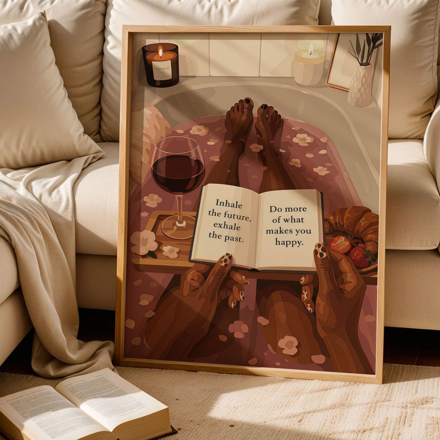 Black Woman Reading Book Poster