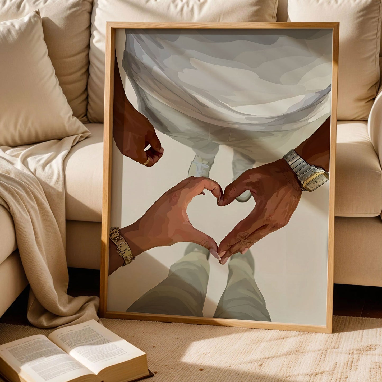 Black Love Art Print Gift For Coupple