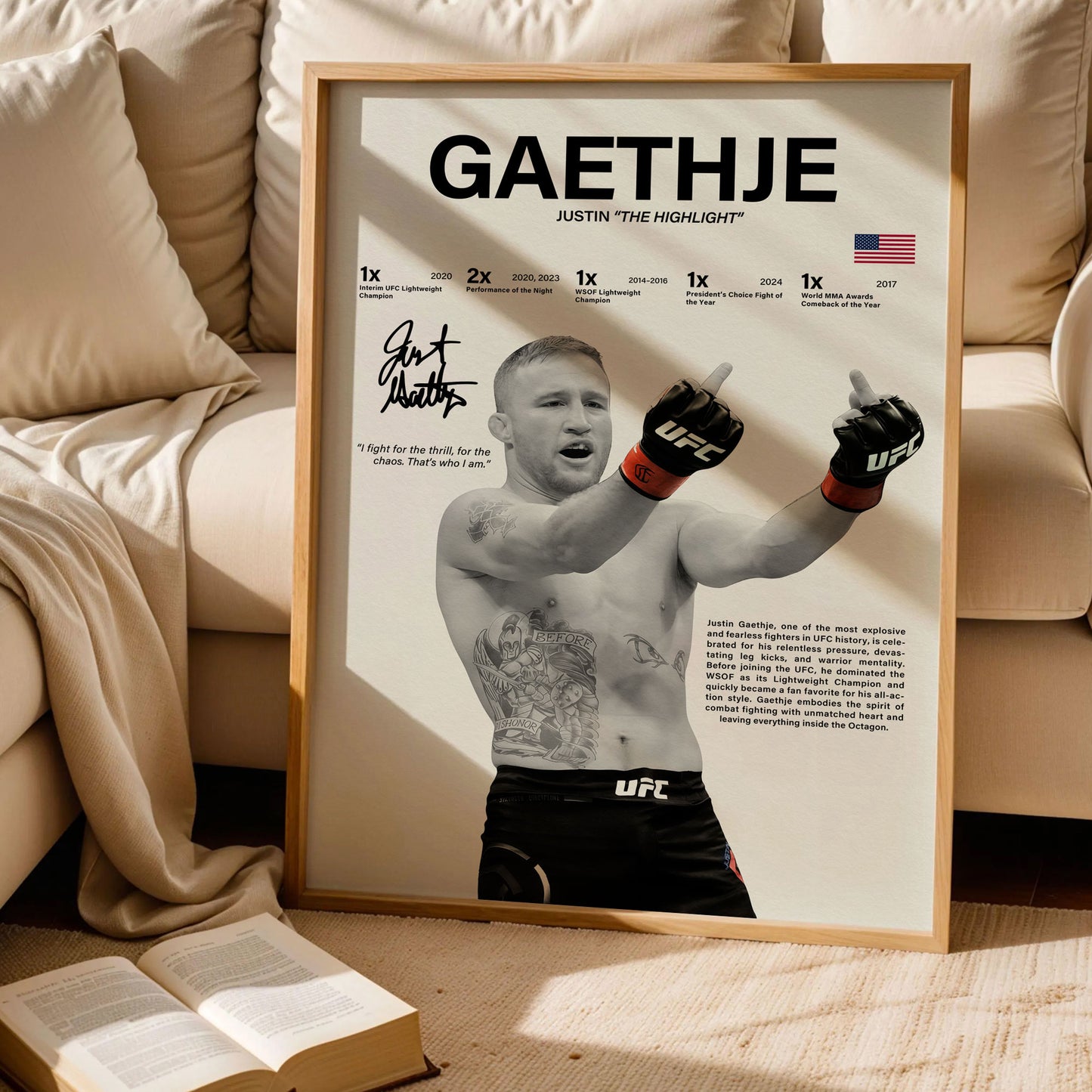 Justin Gaethje Art Print