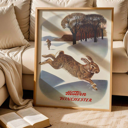 Vintage Western Winchester Hunting Art Home