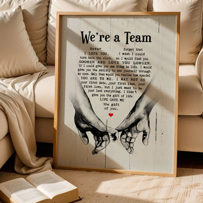 We're A Team- Wedding Vows Quotes Wall Art