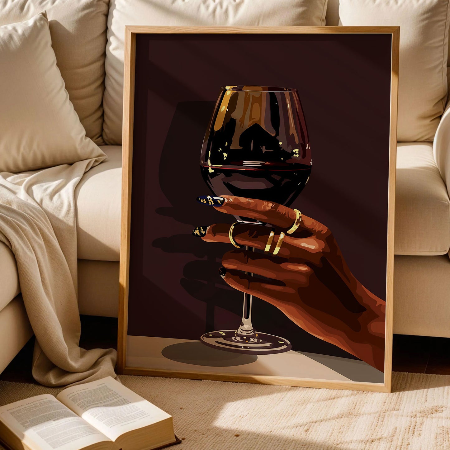 Black Woman And Wine Art