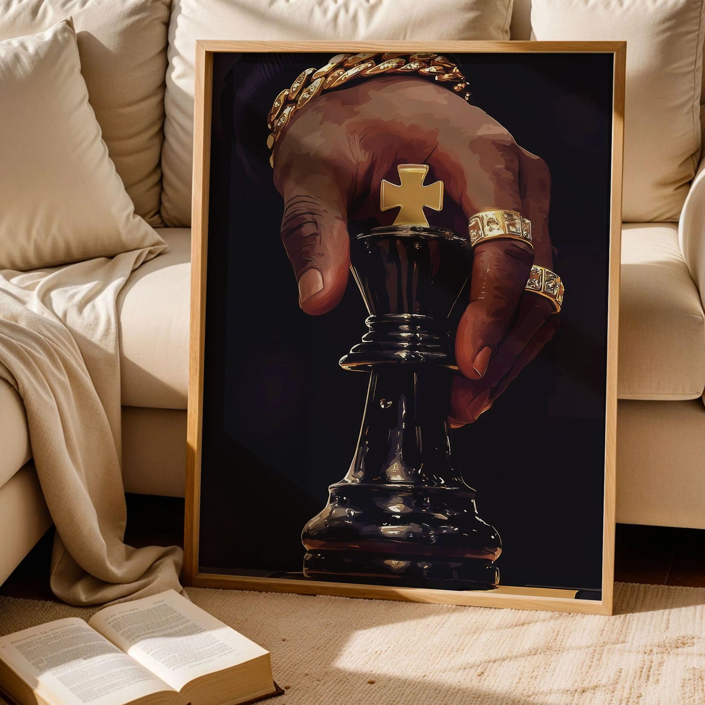 Chess King Black Art Poster