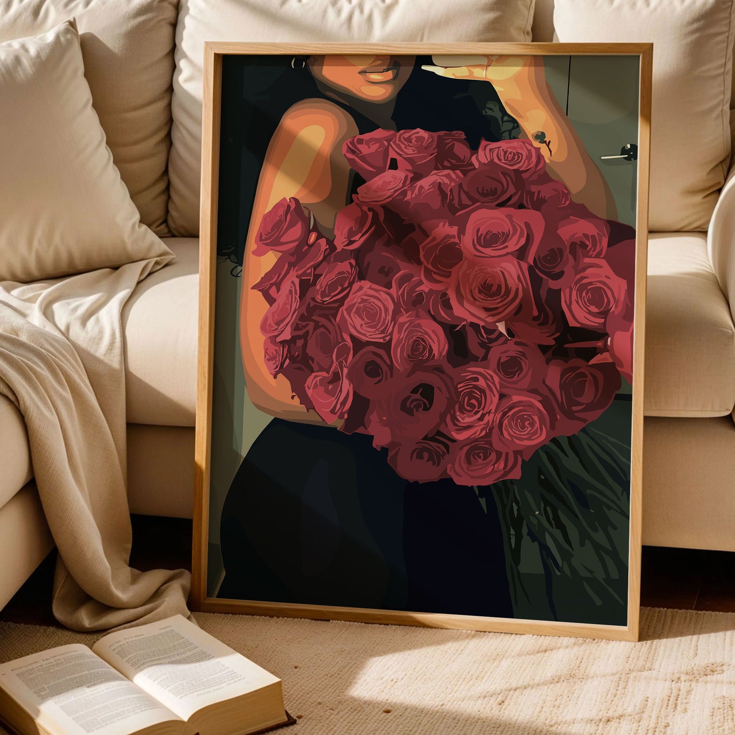 Beauty with Flowers Poster