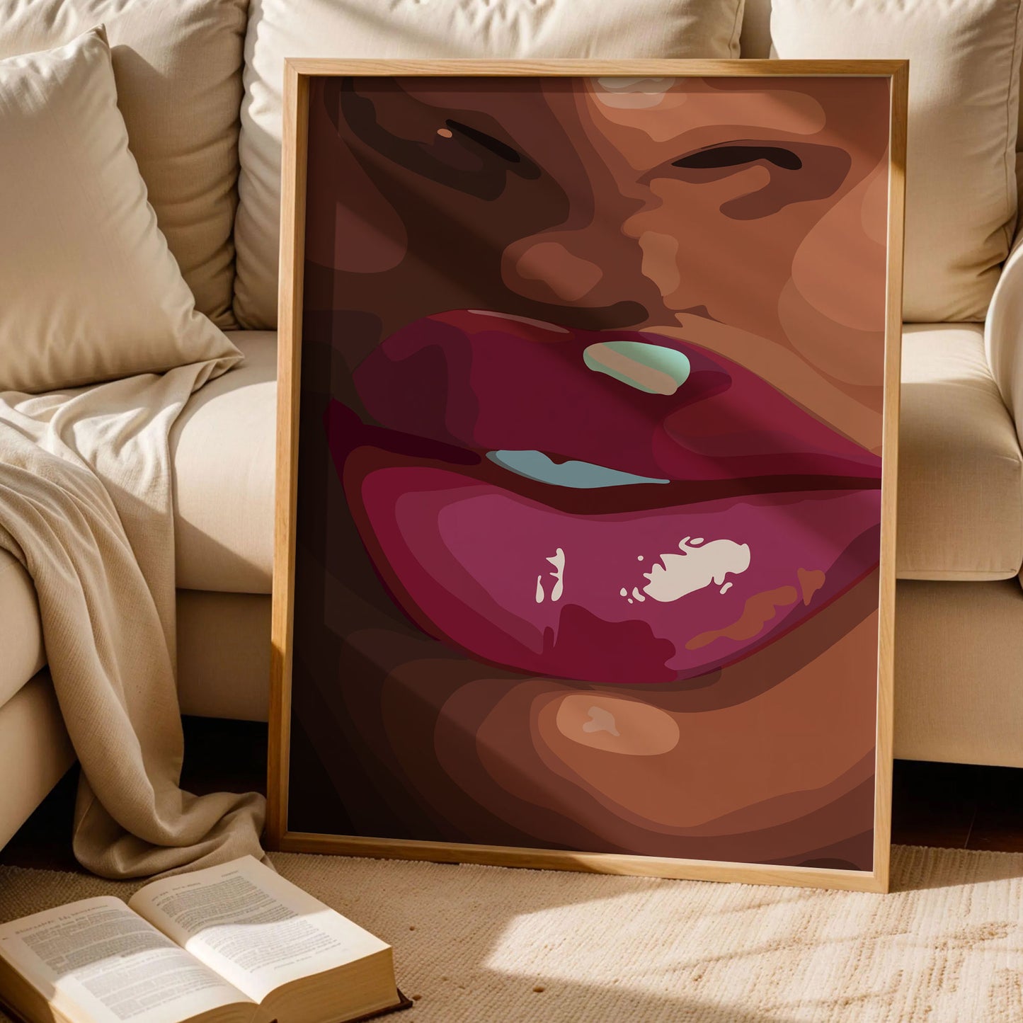 Glossy Red Lips Art Print