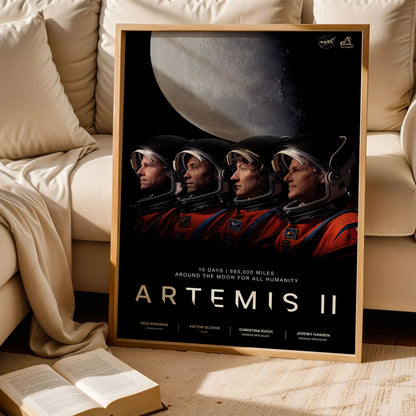 Artemis II Crew NASA Official Mission Wall Art