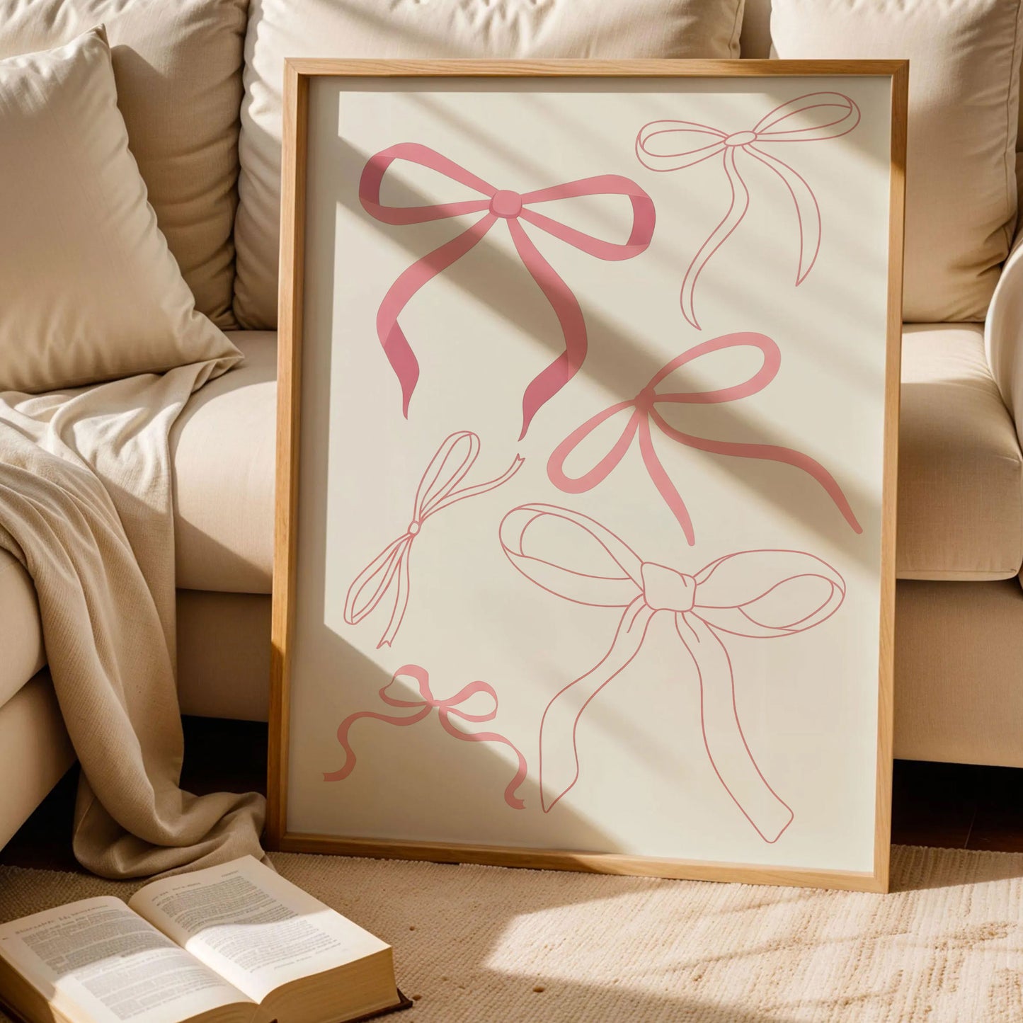 Pink Coquette Bows Print