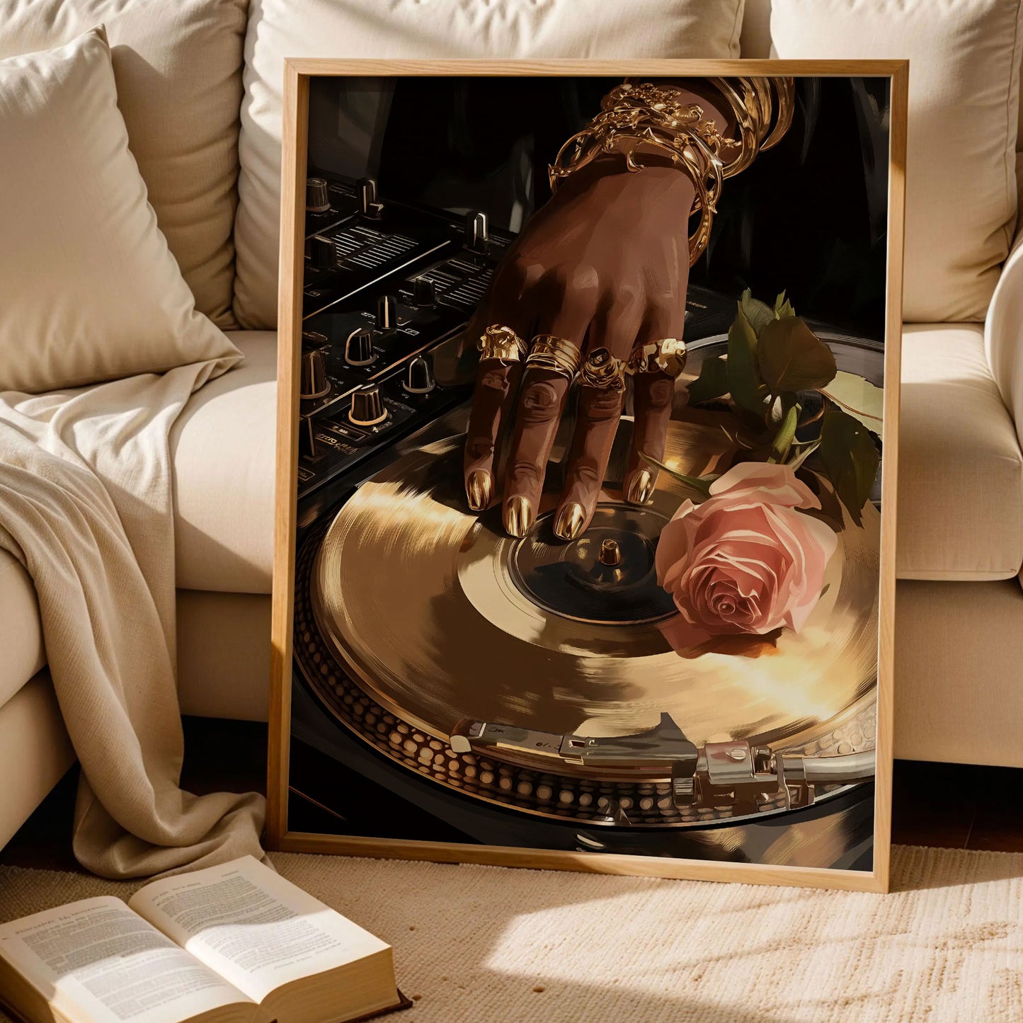 DJ Black Woman Fashion Wall Art