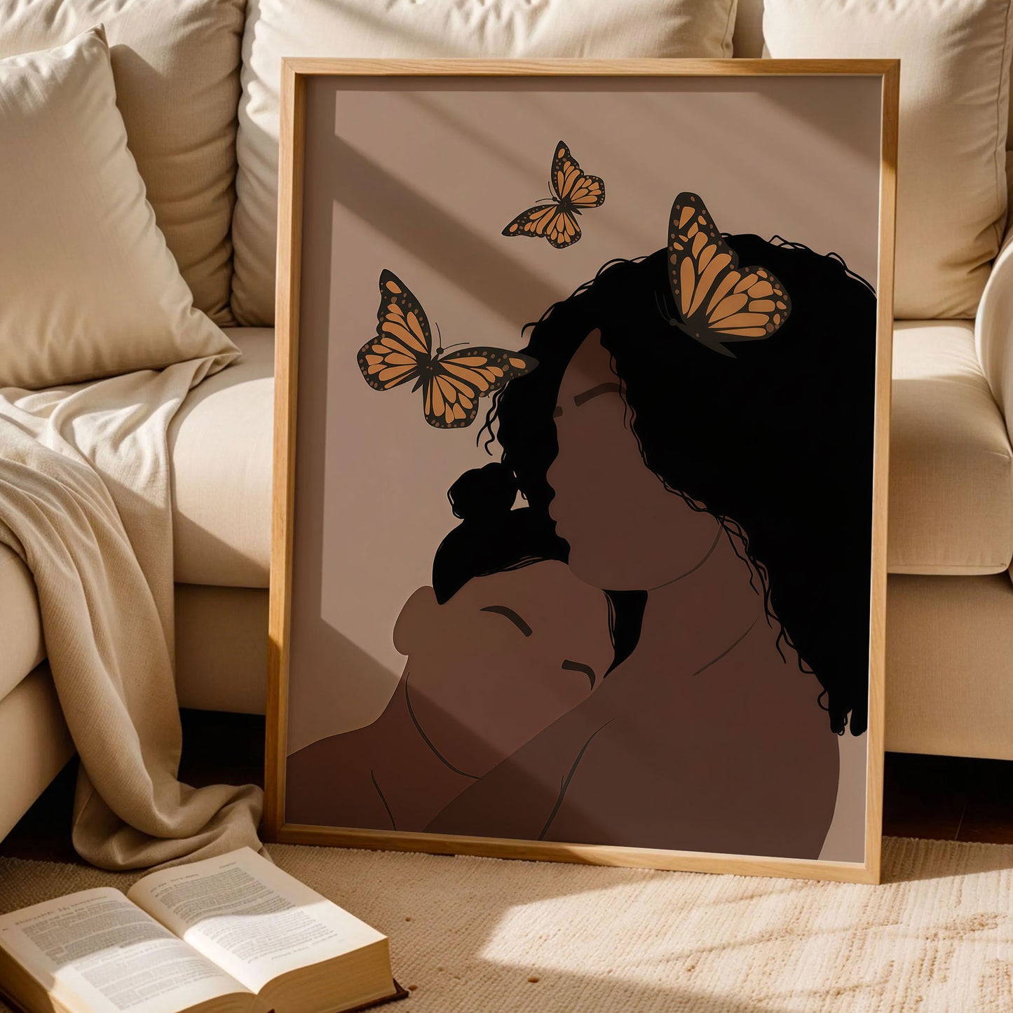 Black Mother and Daughter Wall Art