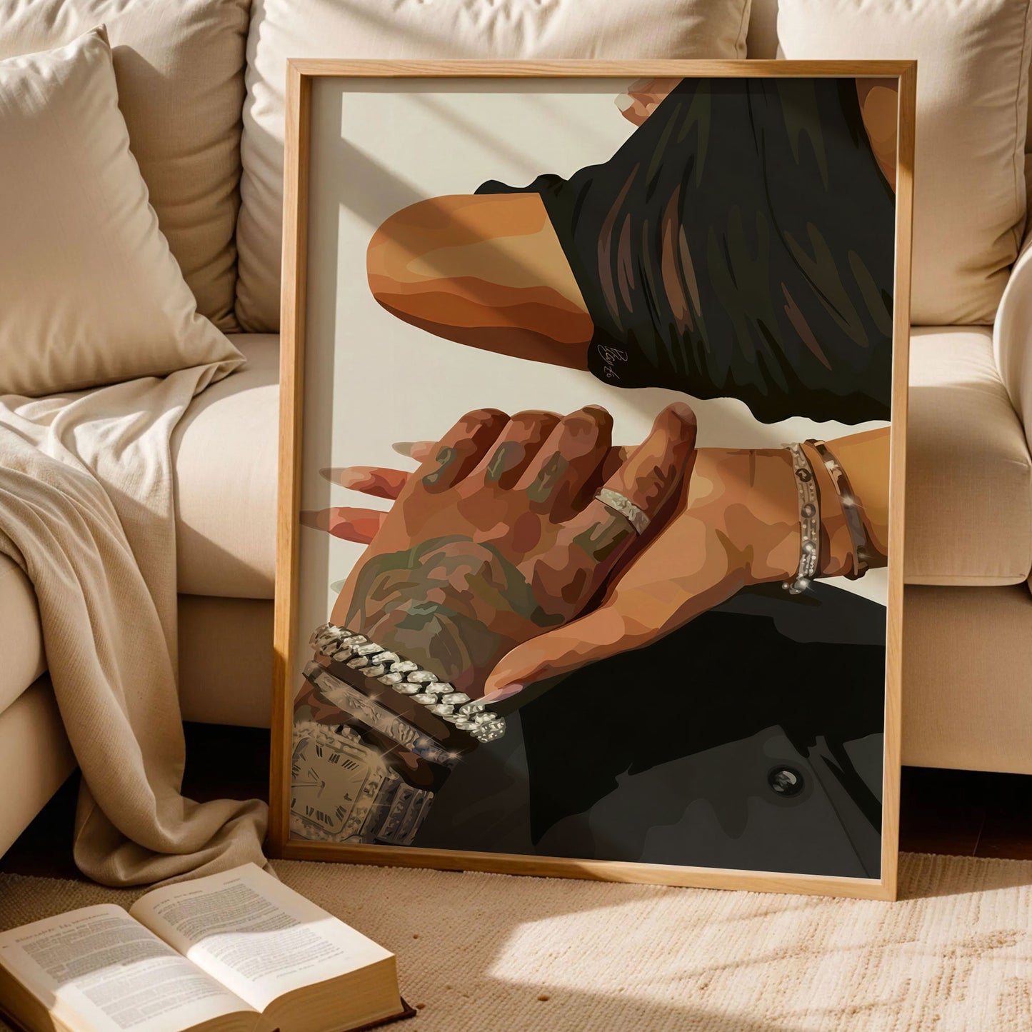 Black Love Couple Art Print