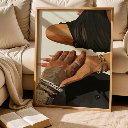 Black Love Couple Art Print