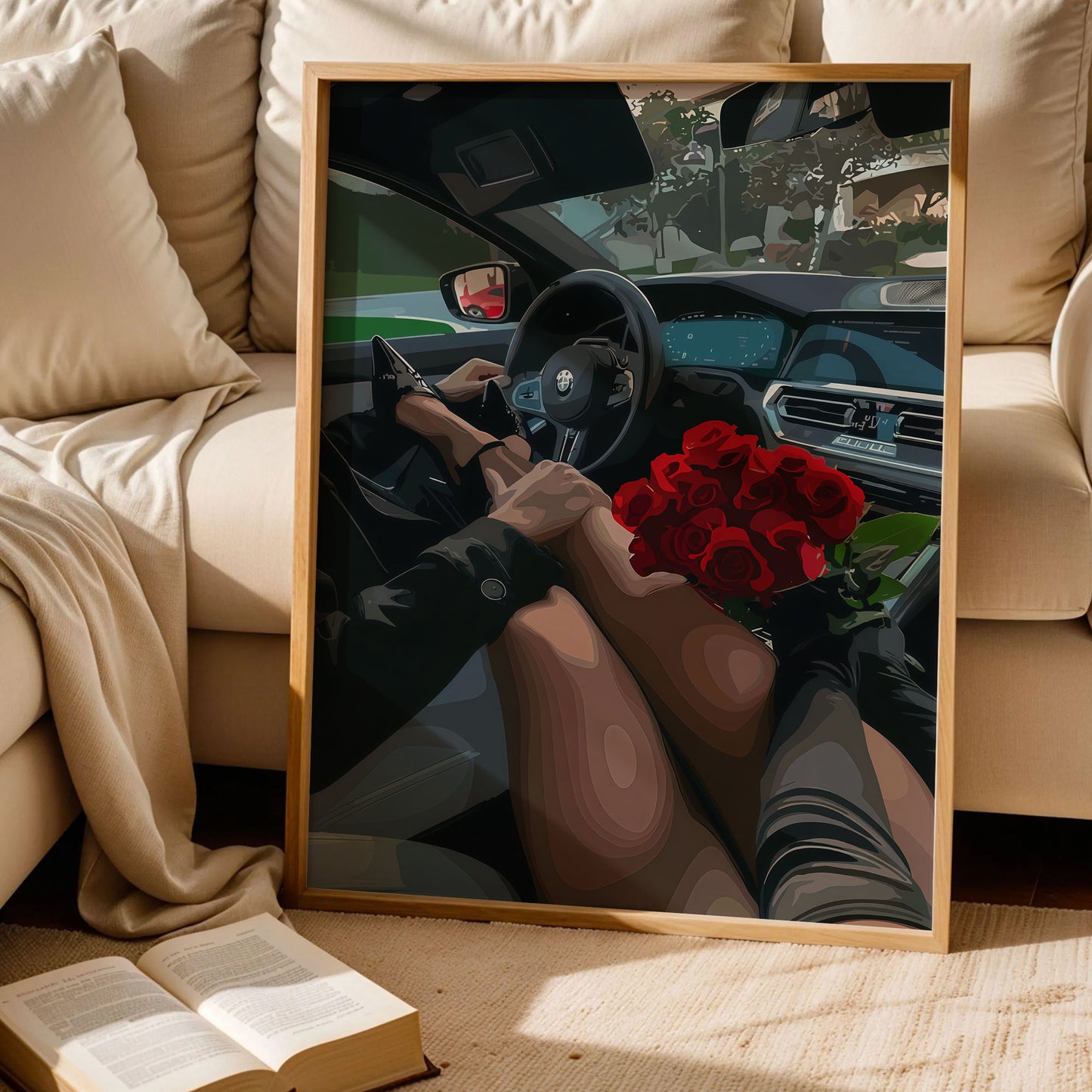 Black Love Couple Wall Art