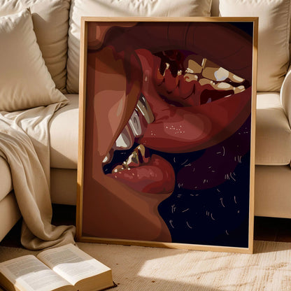 Black Couple Art Poster