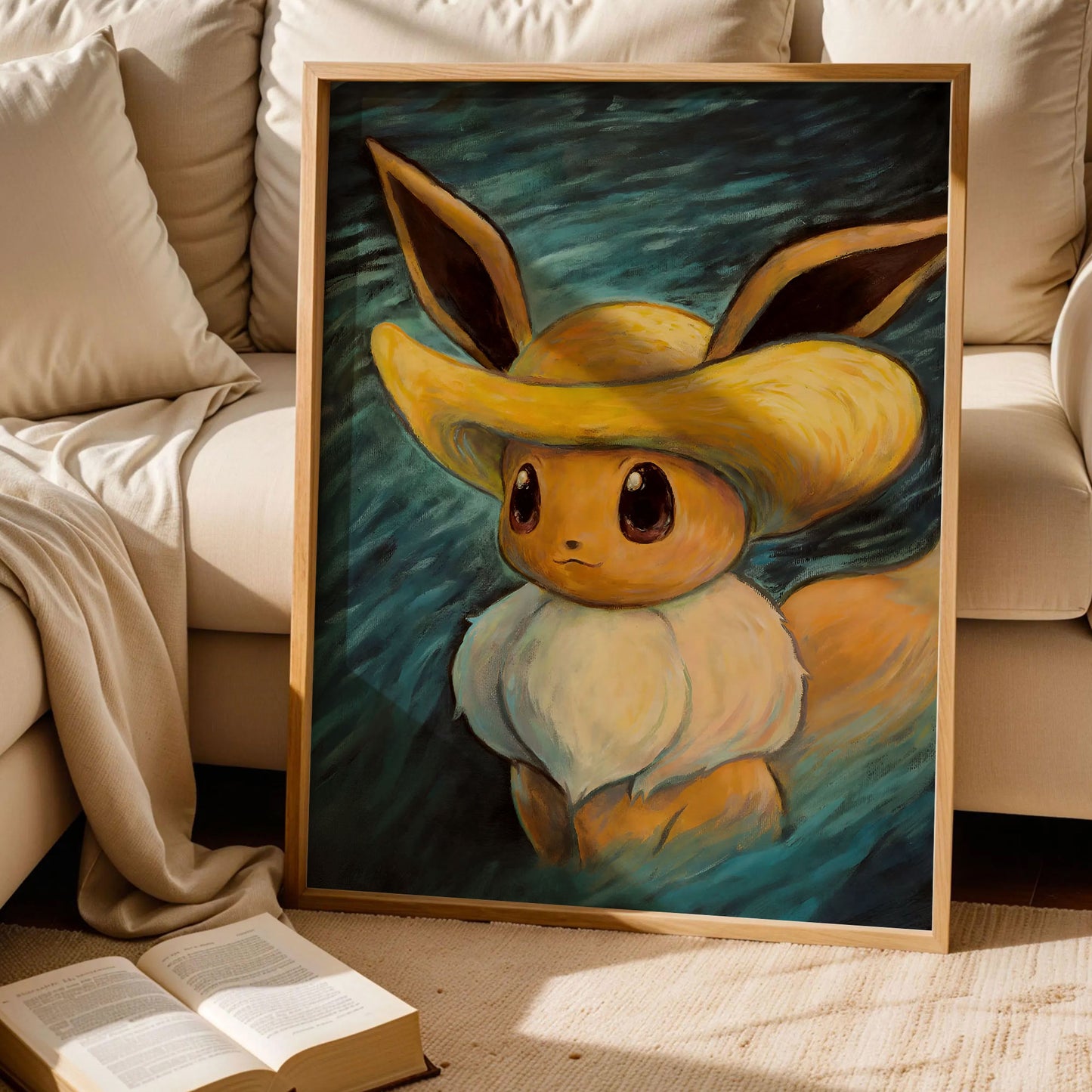 Pokemon Eevee Van Gogh Art Print