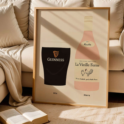 Guinness and Chicken Wine Print
