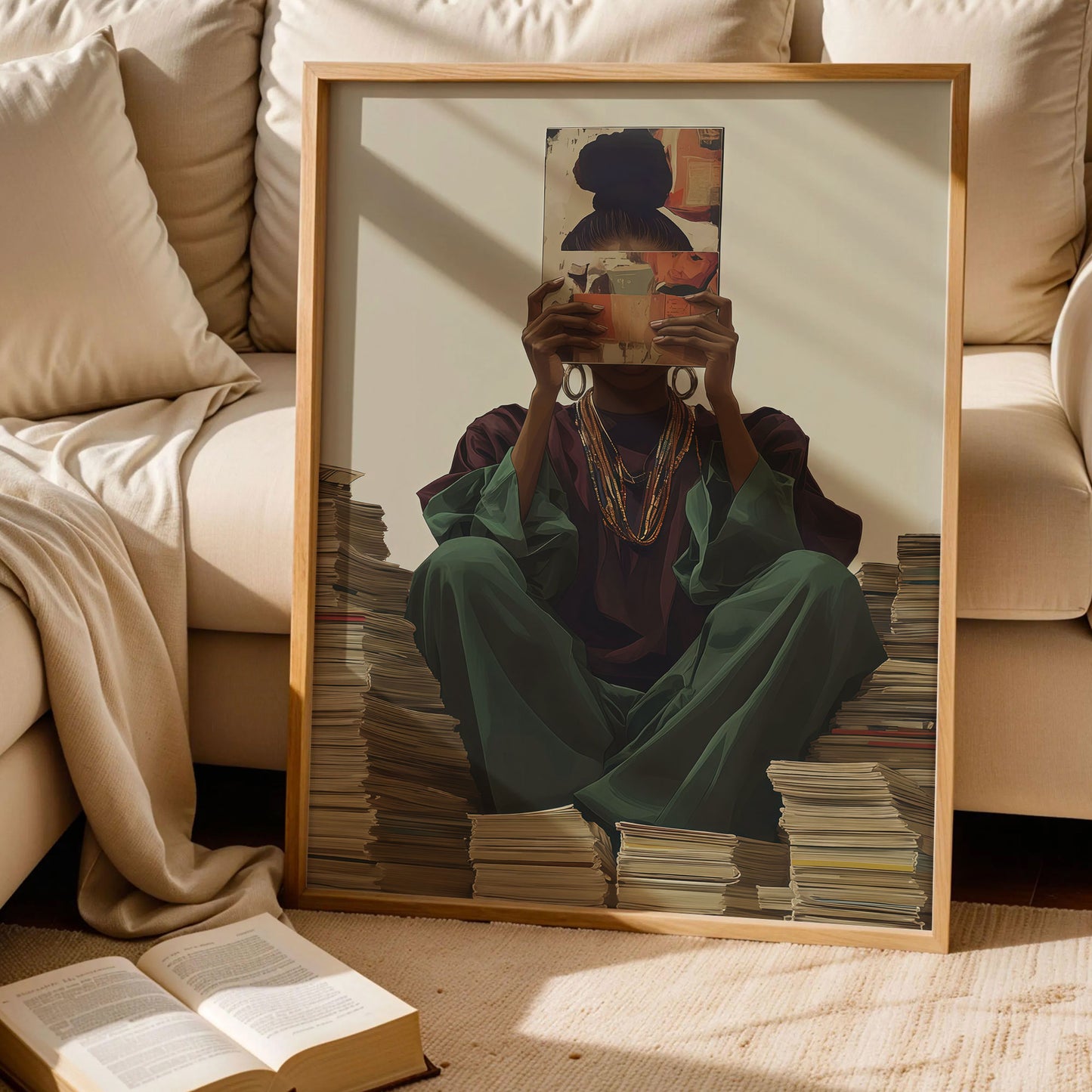 Black Woman With Book Poster