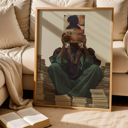 Black Woman With Book Poster
