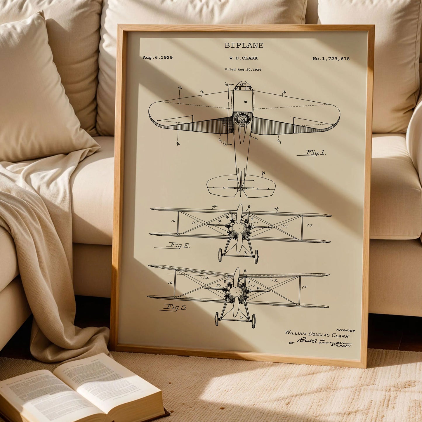 Staggered Aircraft Blueprint Art