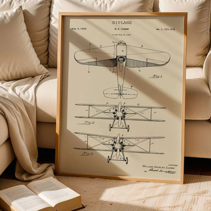 Staggered Aircraft Blueprint Art