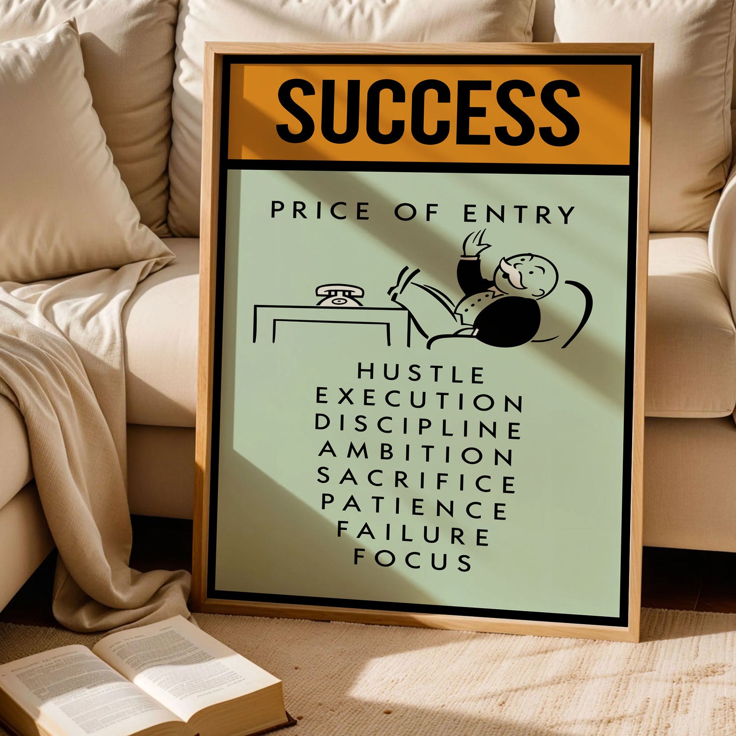 Monopoly Quote Work Decor Motivation Poster