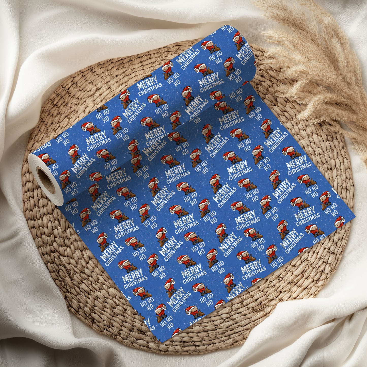 Funny Santa HO HO HO Christmas Wrapping Paper