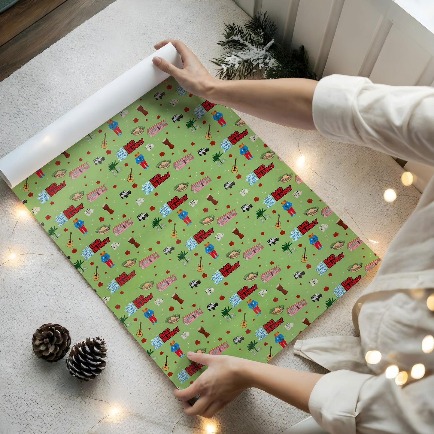 Aesthetic Spanish Quote Wrapping Paper Bad Bunny Style Paper