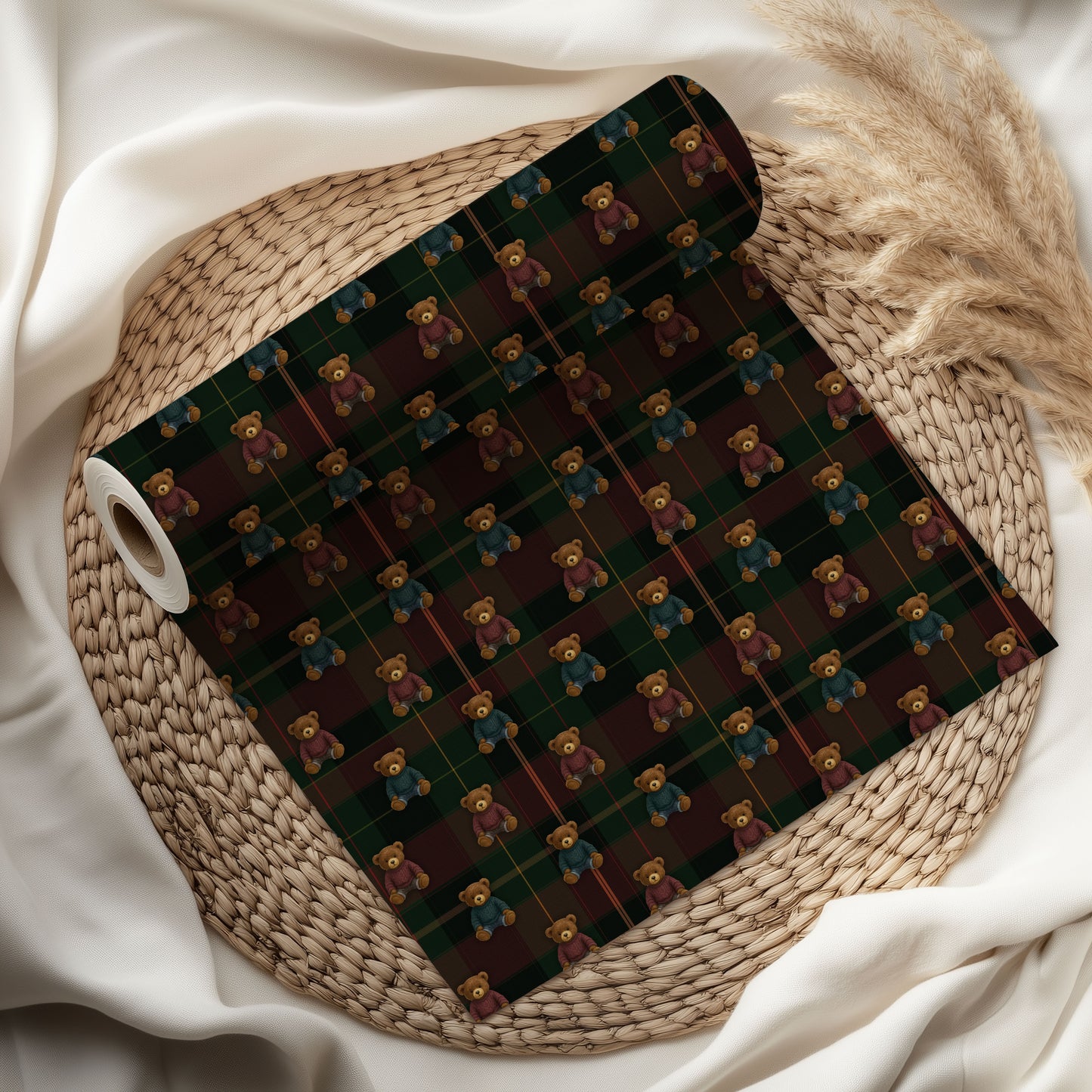 Teddy Xmas Wrapping Paper Roll