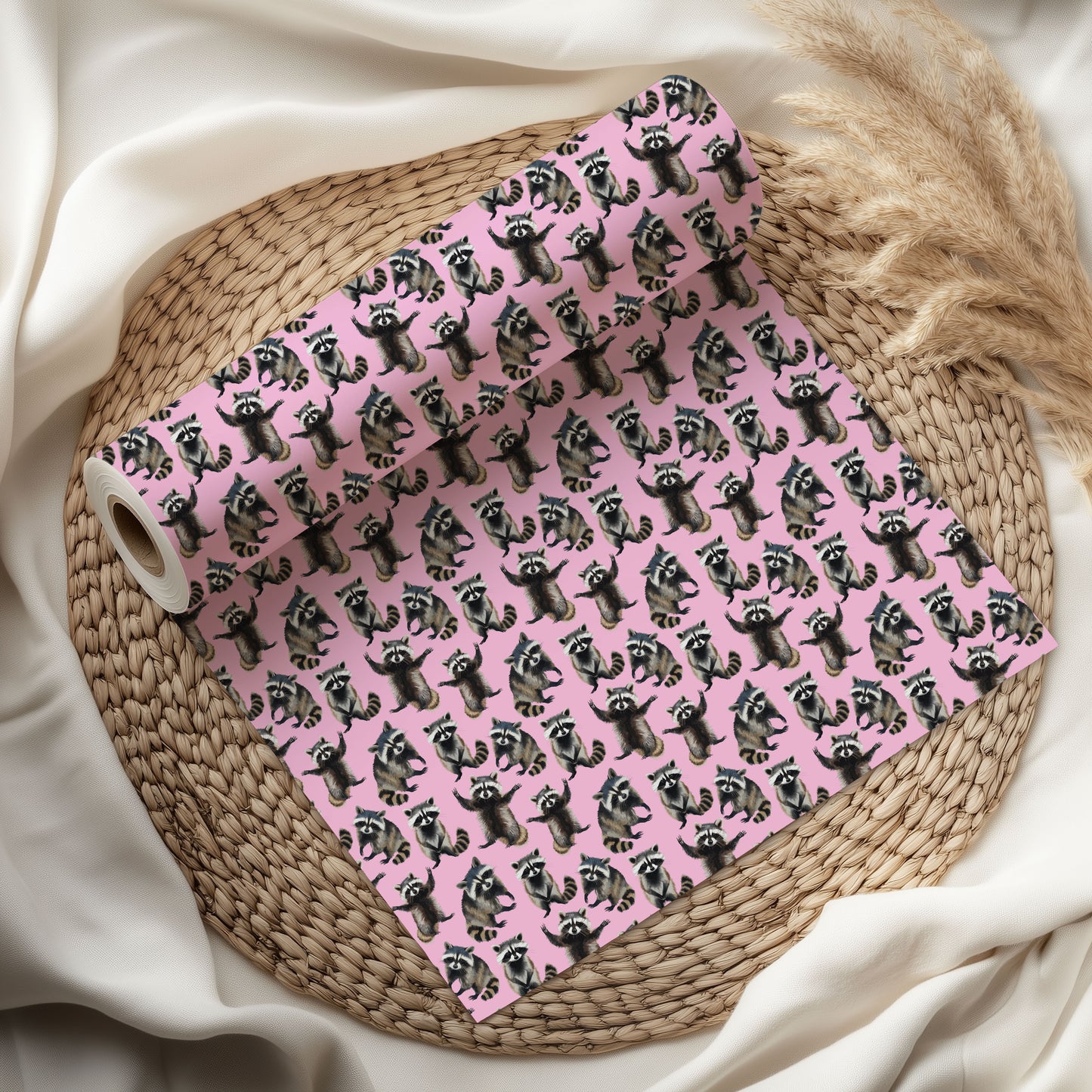 Raccoon Feral Christmas Wrapping Paper Roll