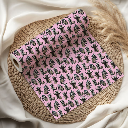 Raccoon Feral Christmas Wrapping Paper Roll