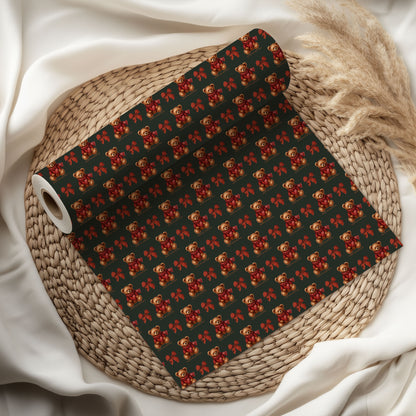 Tartan Teddy Bear Christmas Wrapping Paper