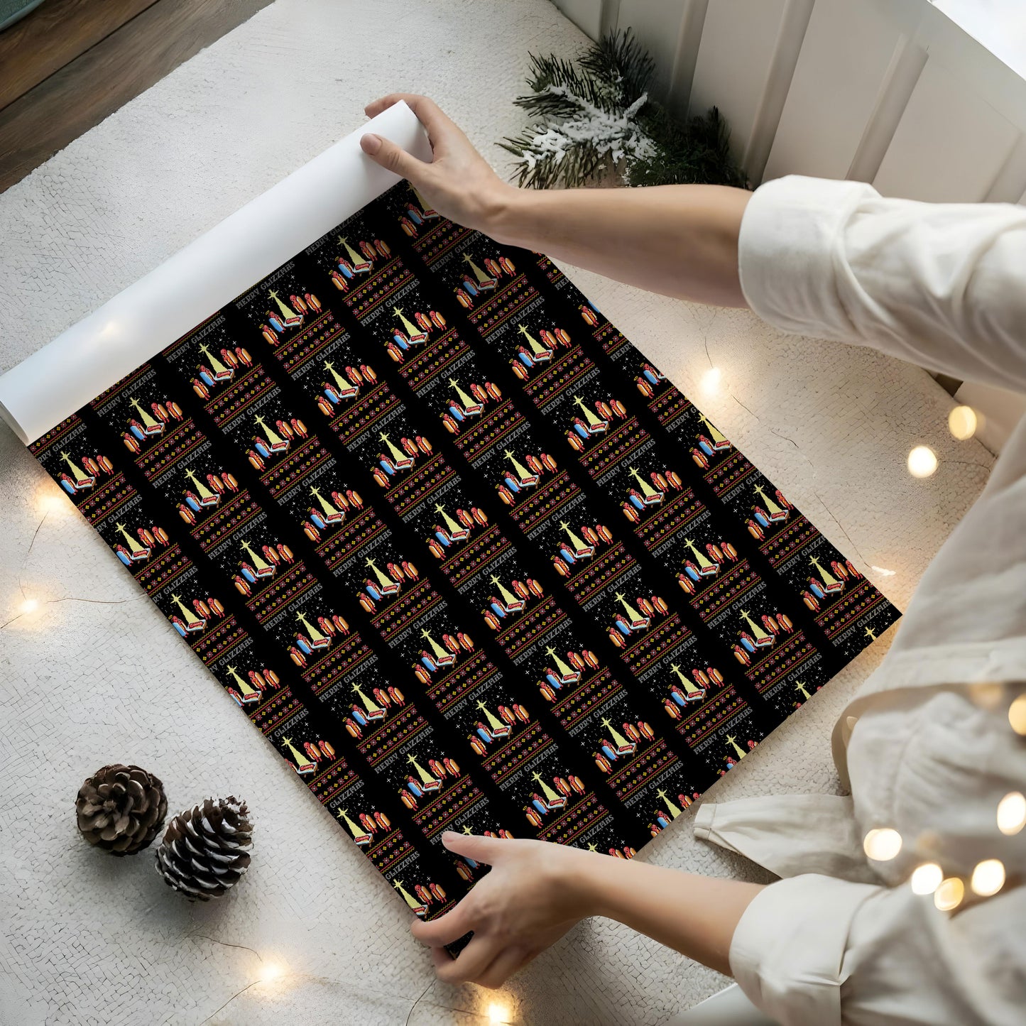 Merry Glizzmas Funny Hotdog Wrapping Paper