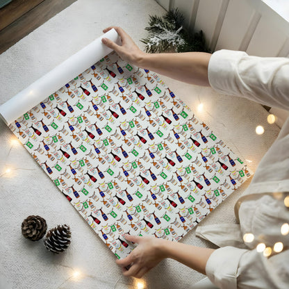 Reindeer Beer Wrapping Paper Funny Christmas Gift Wrap