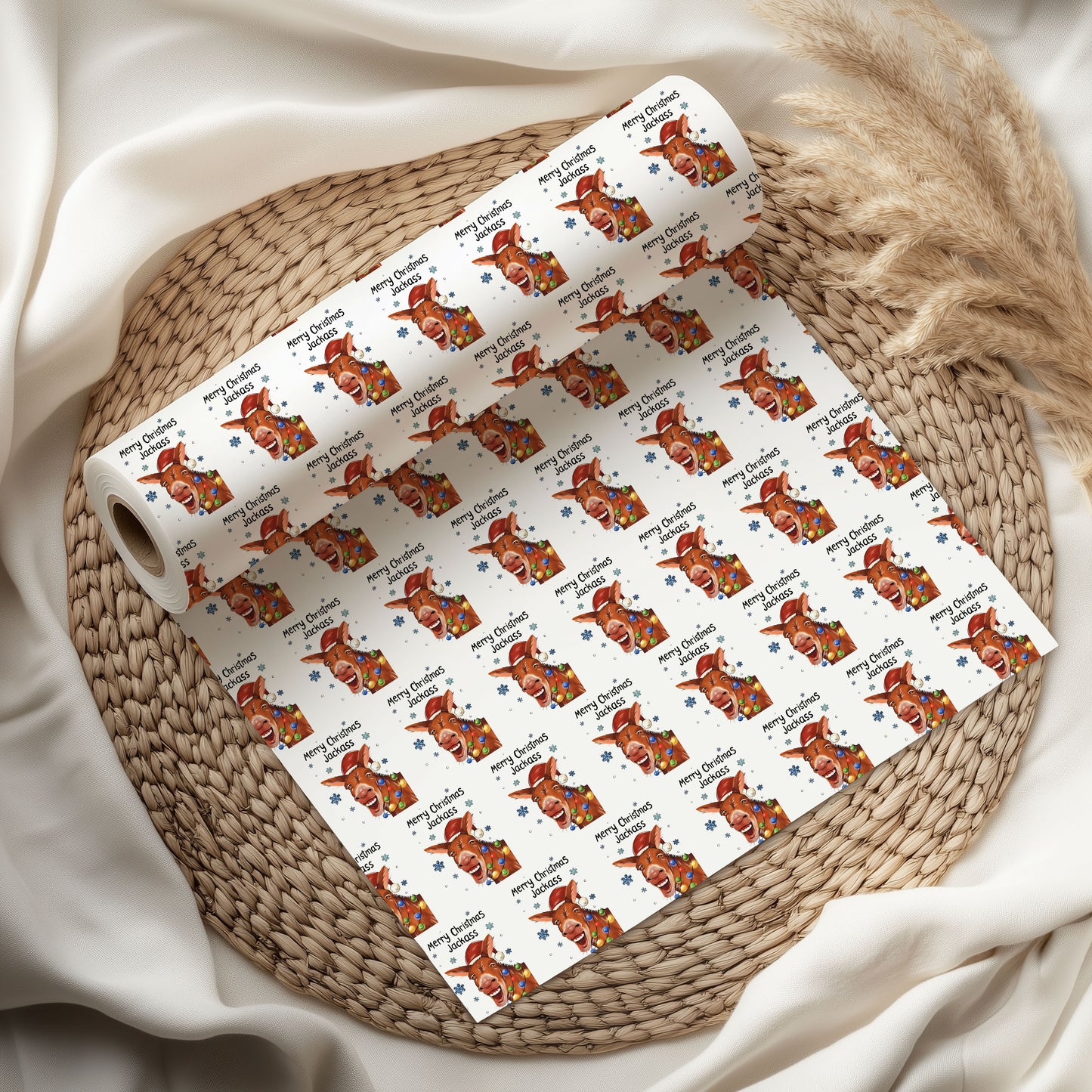 Merry Christmas Reindeer Christmas Wrapping Paper Roll