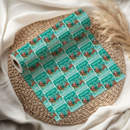 Santa Clause Get It Closers Xmas Holiday Gift Wrap