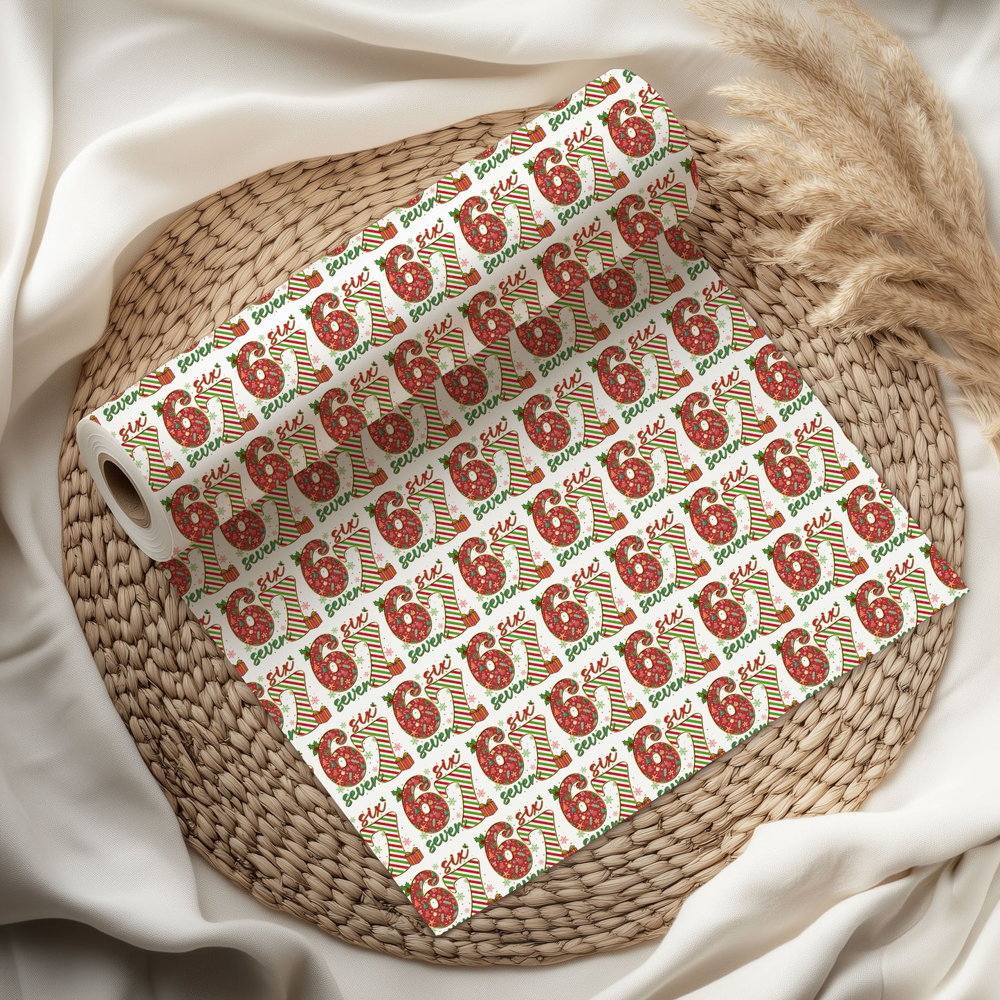 67 Six Seven Christmas Wrapping Paper