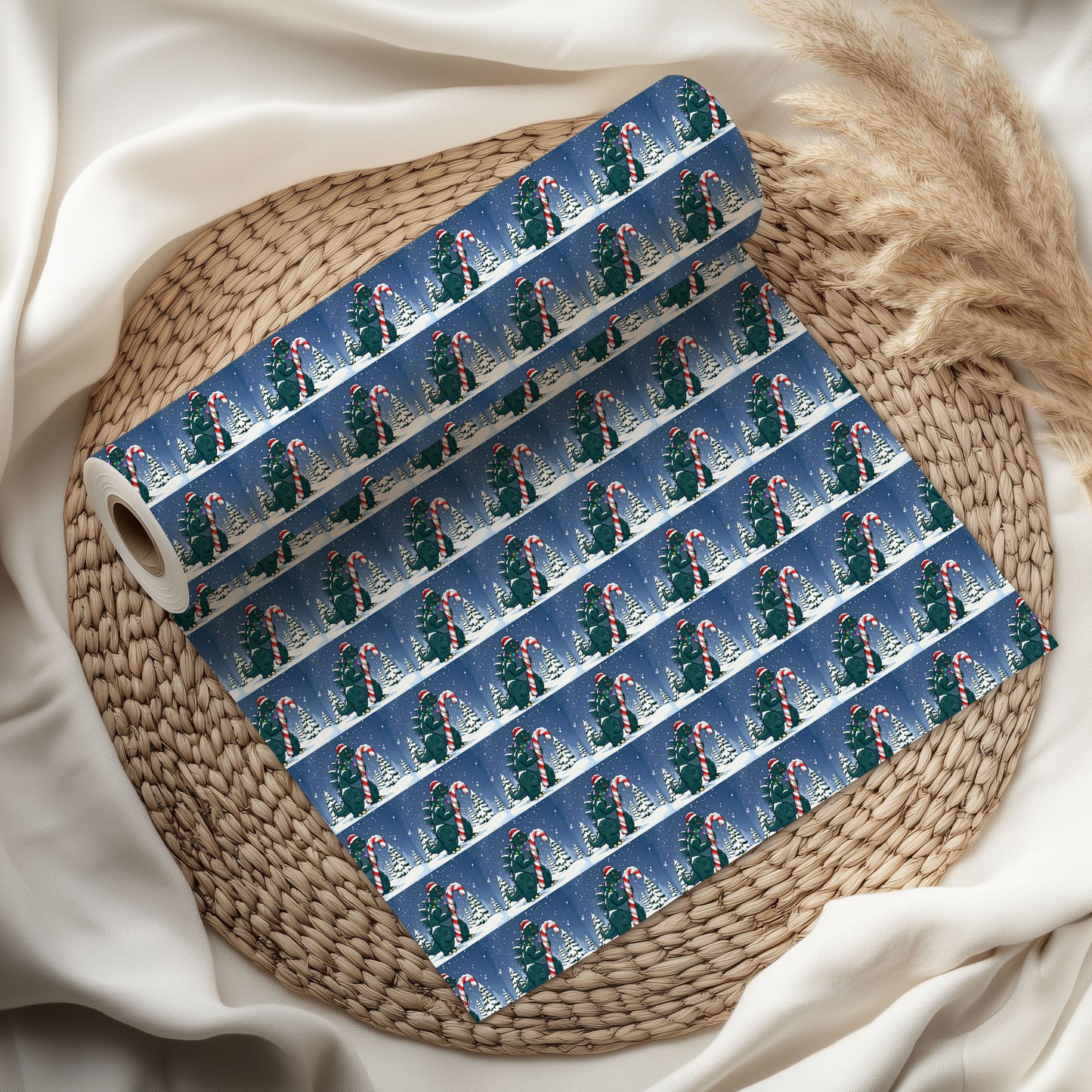 Godzilla Christmas Wrapping Paper Sheet