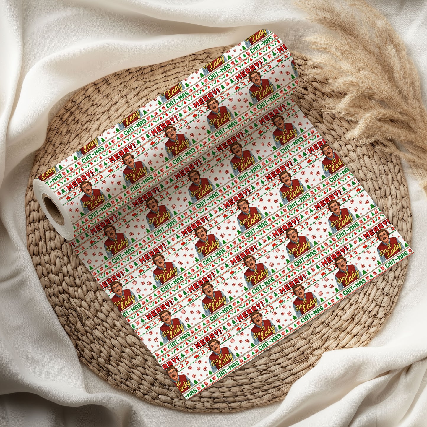 Do It Lady Chit Mas Wrapping Paper