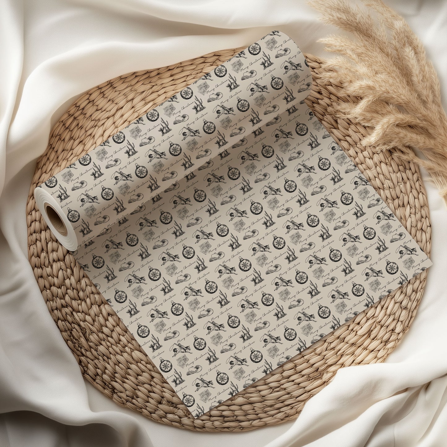 Cowboy Wild West Christmas Wrapping Paper