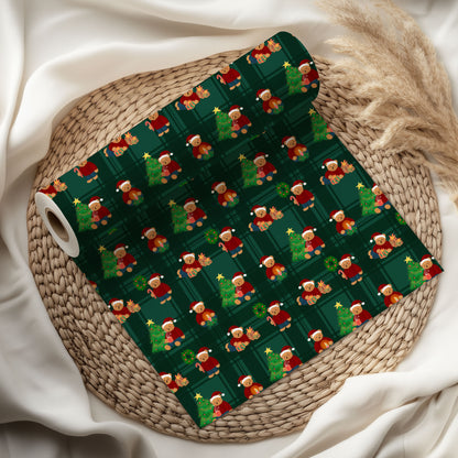 Teddy Christmas Tree Wrapping Paper