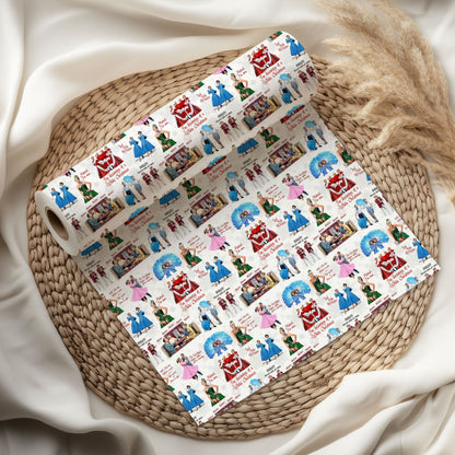 White Christmas Retro Gift Wrap