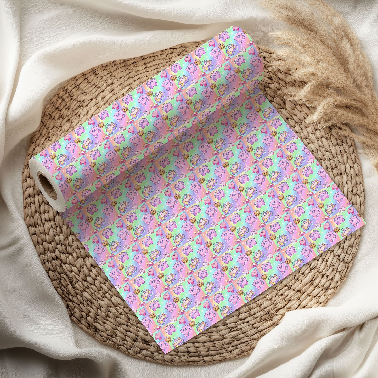 Kirby Star Wrapping Paper, Cute Holiday Gift Wrap