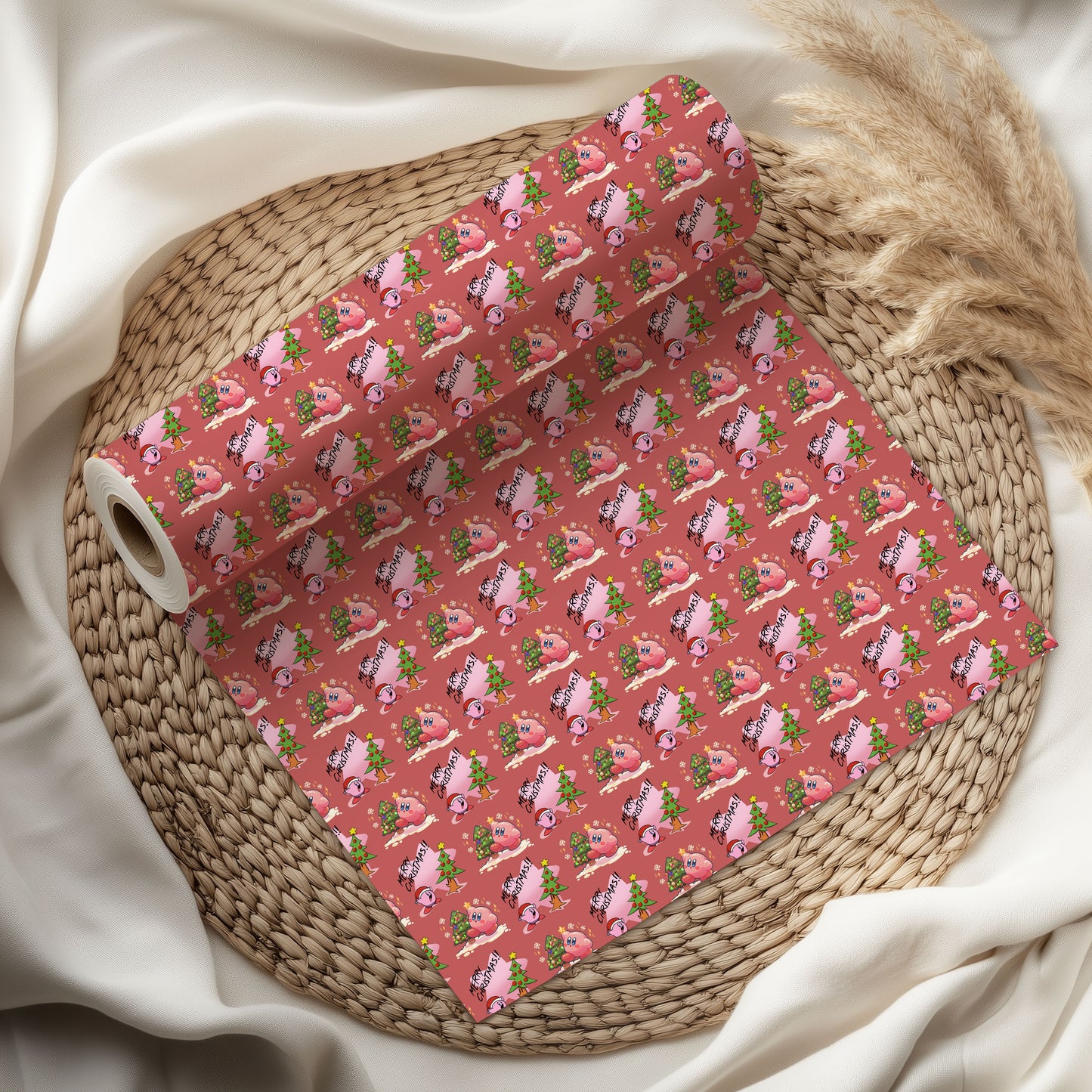 Retro Kirby Gift Wrap, Nintendo Wrapping Paper for Fans