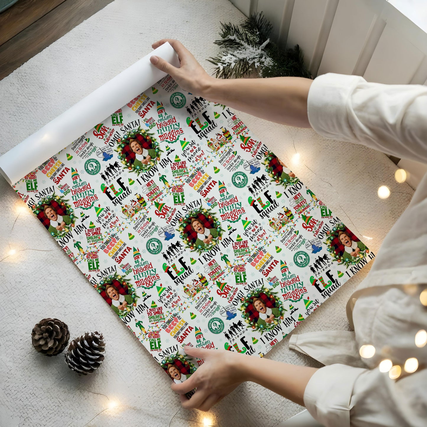 ELF Wrapping Paper, ELF christmas movie Wrap Gift, christmas Paper