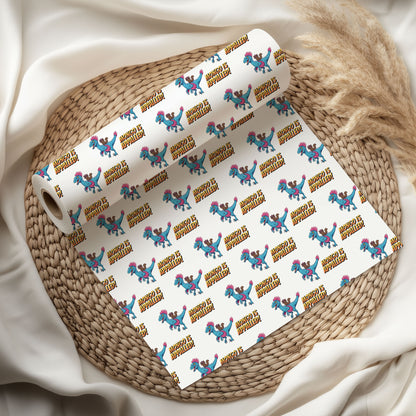 Dinosaur And Cat Wrapping Paper