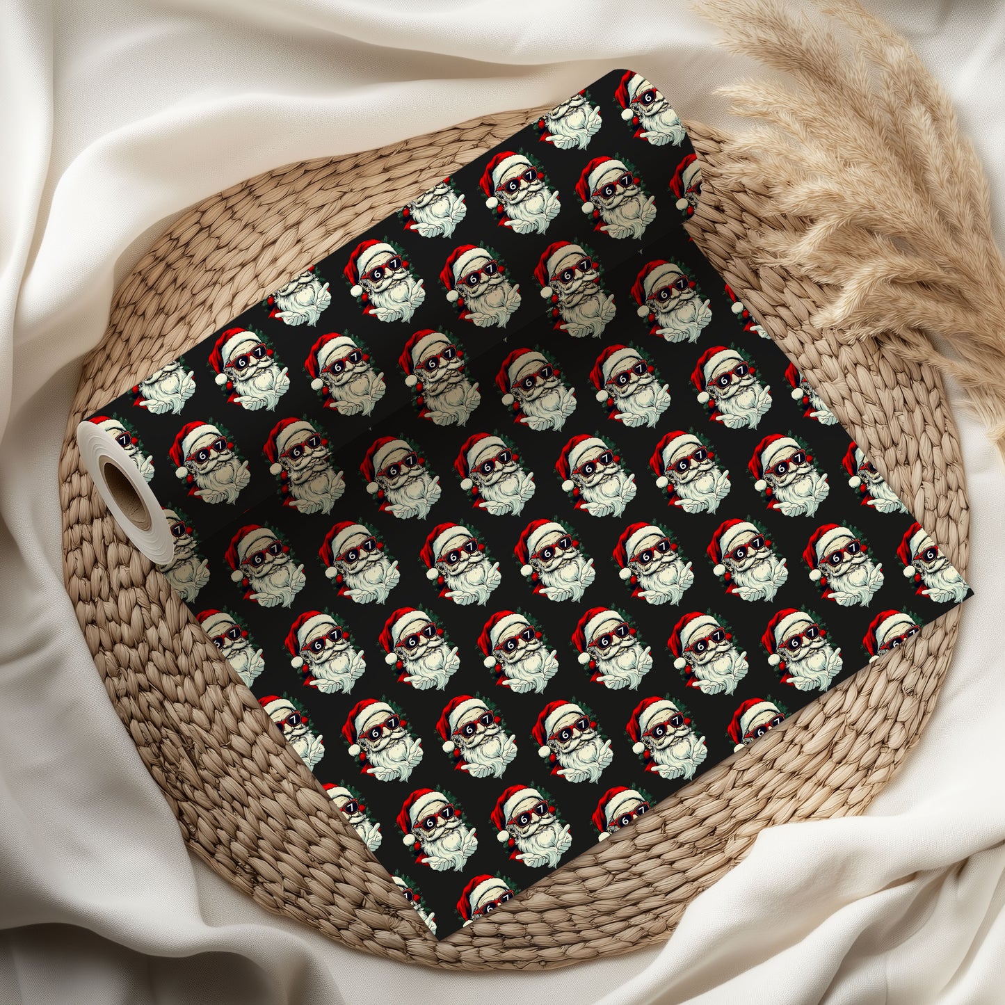 67 Meme Santa Xmas Gift Wrap with Holiday Trees