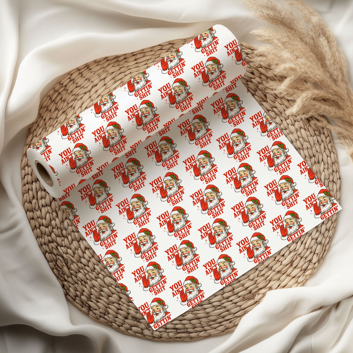 Meme Santa You Ain't Gettin' Shit Wrapping Paper