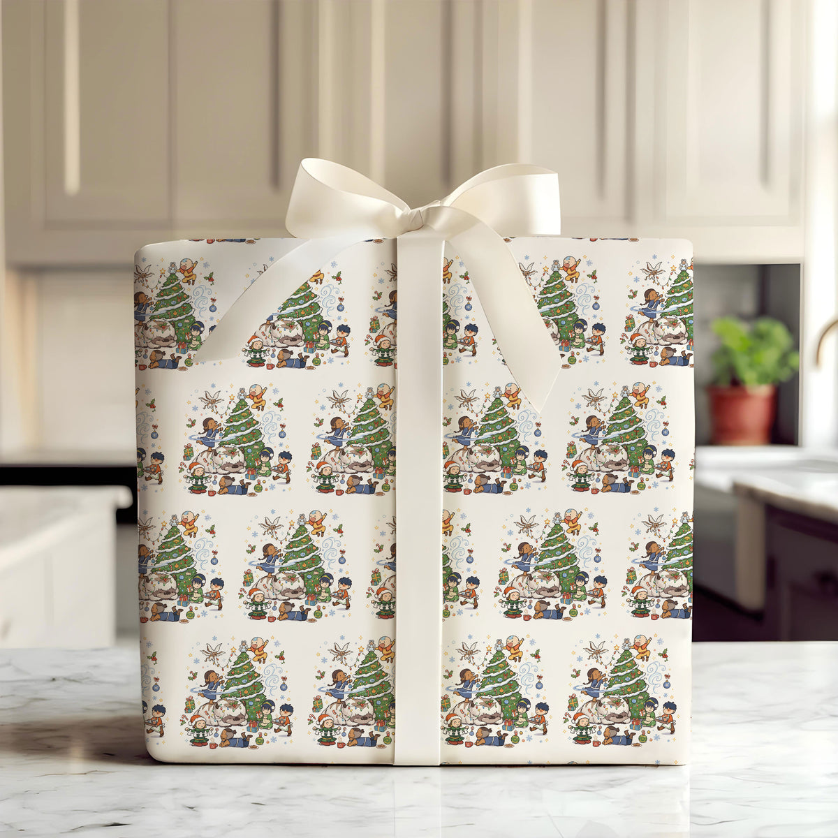 Avatar the Last Airbender Appa & Momo Wrapping Paper - Christmas Tree