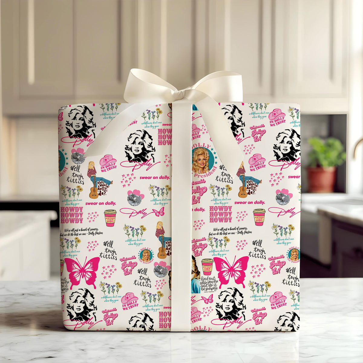 Howdy Dolly Parton Wrapping Paper – Christmas Gift Wrap for Fans
