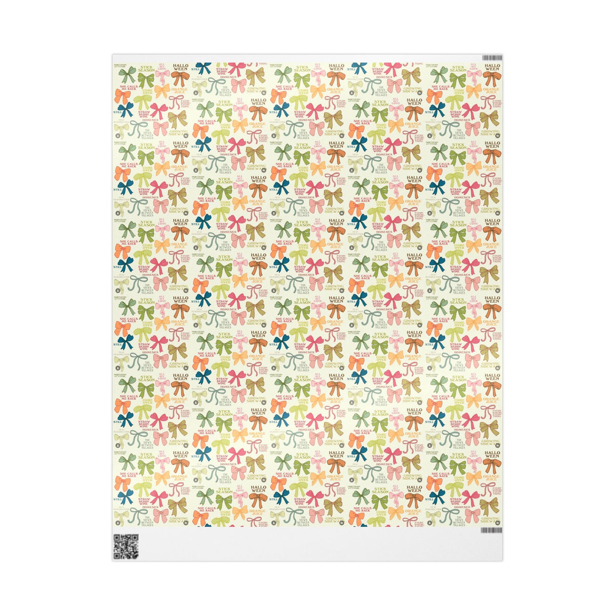 Cream Bows Lyrics Noah Kahan Wrapping Paper – Vermont Woodsy Holiday Paper for Gifts